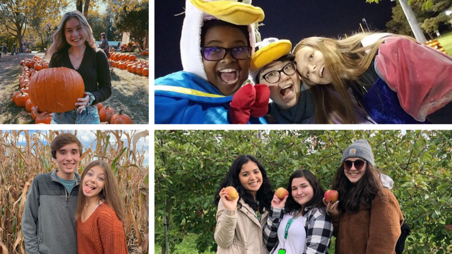 Students pose at events/activities for the fall season