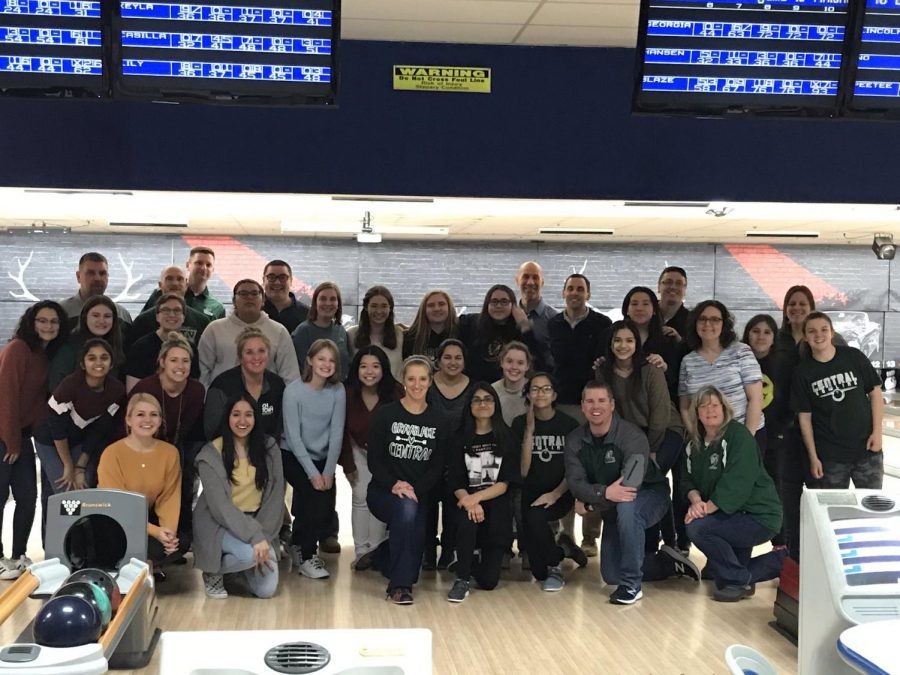 Girls bowling hosts annual teacher bowl night.