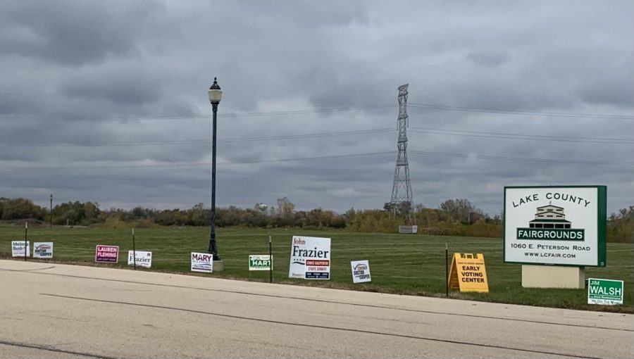 The Lake County fairgrounds in Grayslake are open for early voting. Photo by Hayley Breines