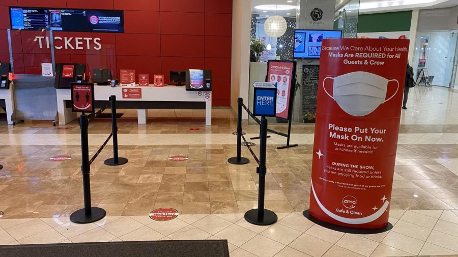 AMC Hawthorn 12, like most theaters across the country, has had to make significant adaptations to stay in business, namely requiring masks, social distancing, and plexiglass barriers. 