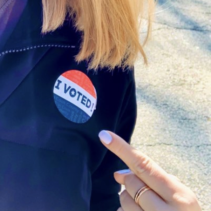 I Voted! stickers from voting in the elections are a symbol of pride for voters.