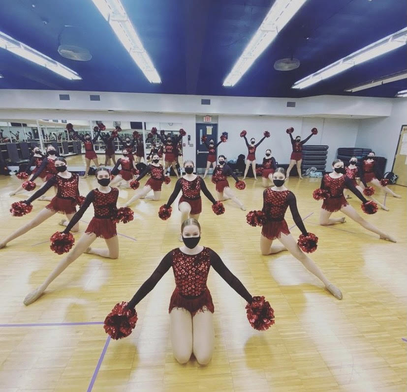 On Feb. 18-20, the dance team creates a video for their competition instead of physically going to one. The season has seen many changes like these, but the team keeps tradition to uplift morale. Were just writing notes to each other to encourage each other and try to get to know each other more,” senior captain Megan Schrimpf said. Photo provided by Megan Schrimpf.