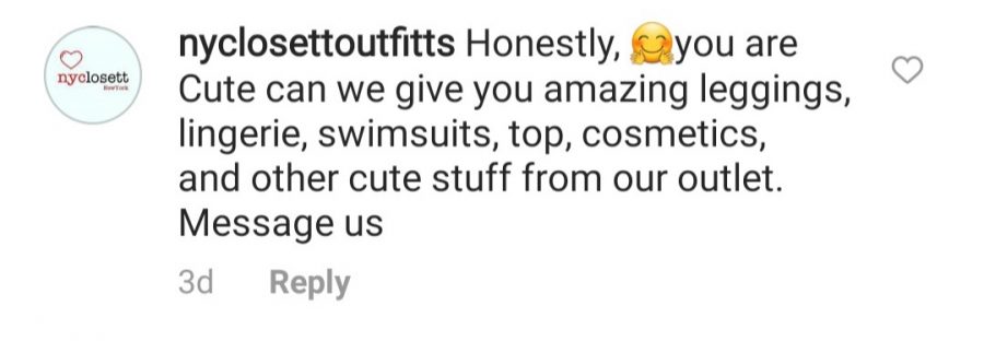 After posting a picture during the holiday season, a scammer took the opportunity to message a student and told her that they wanted to give her free clothes. After much research, it was  learned that these people known only as nyclosettoutfitts were scammers sending the same message to other girls on Instagram. 

