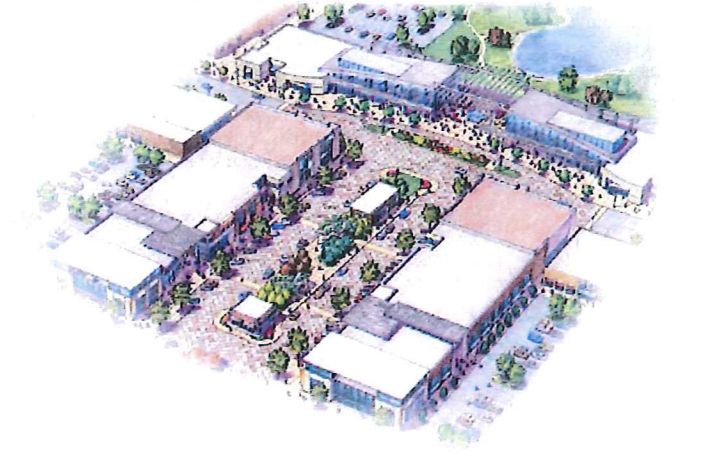 A 2009 rendering of the Cornerstone retail site as shown in a resource packet submitted to the Village of Grayslake. The plan has been in development for 12 years and is now finally starting to show signs of moving forward.