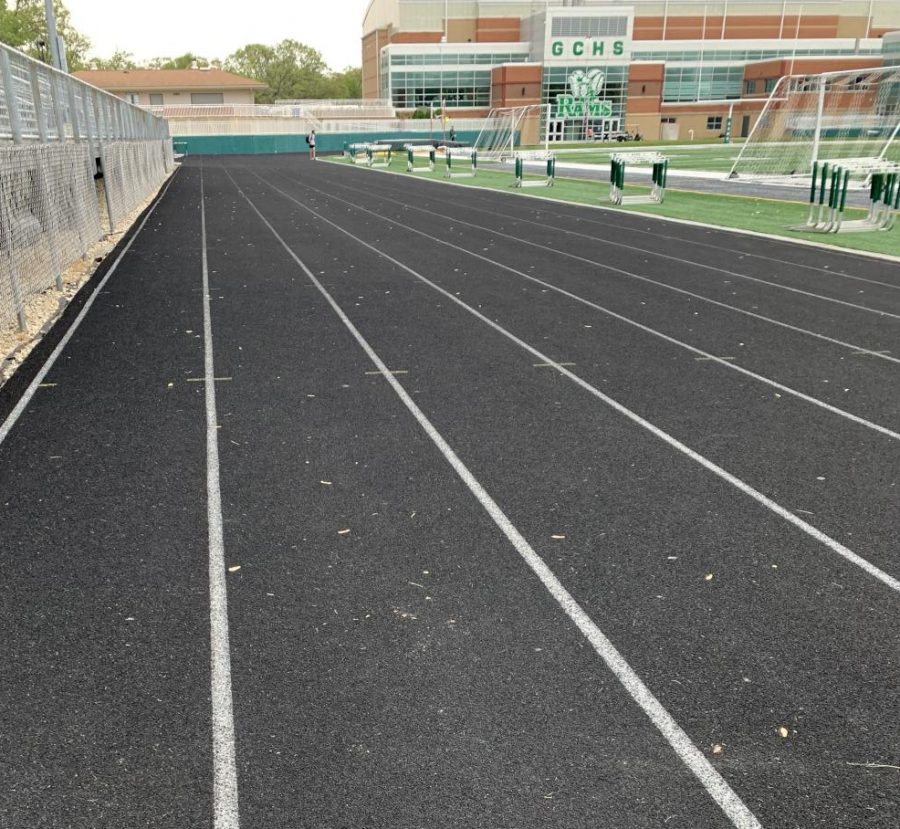 This track is home to the boys track and field members. Photo by Kristen Orlowski