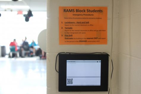 In order to maintain safety throughout the school, iPads are used so that students can log attendance during their Rams Block and indicate their location in the event of an emergency,