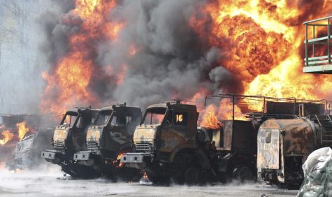 Fuel trucks burn after a Russian cruise missile strike

Photo provided by CNN