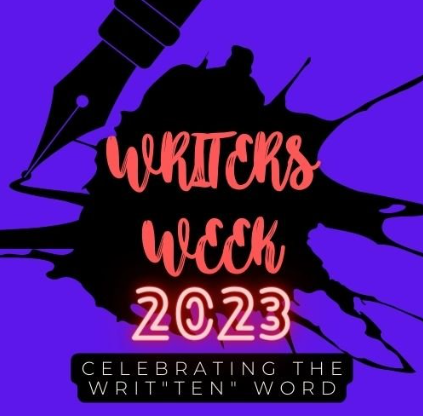 This years Writers Week poster was designed to grab student attention and inspire celebrating the tenth anniversary of the event.