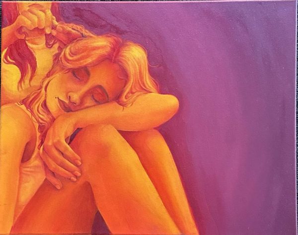 Sara Miller’s painting about the experience of intimacy between women. 