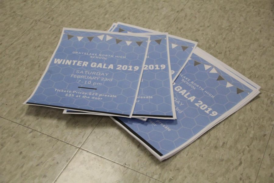 Gala flyers created by student council members. Photo by Hayley Breines