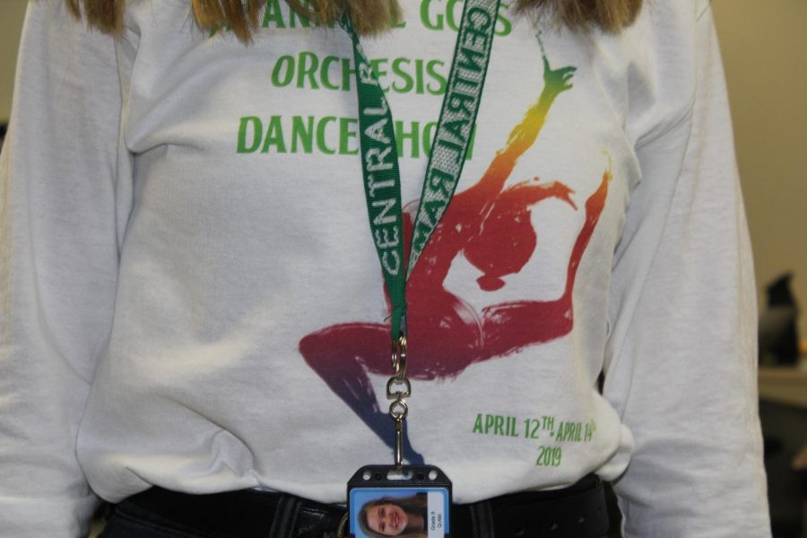 Hayley+Breines+is+pictured+wearing+her+lanyard+and+ID.+Photo+by+Caden+Moe+++++