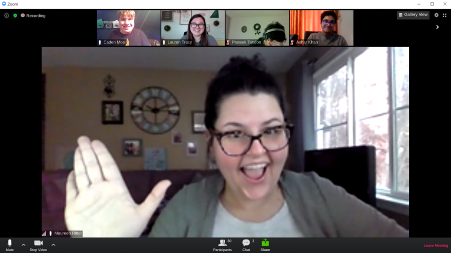 Encore! has a meeting on Zoom to discuss the virtual variety show. (Photo by Caden Moe)