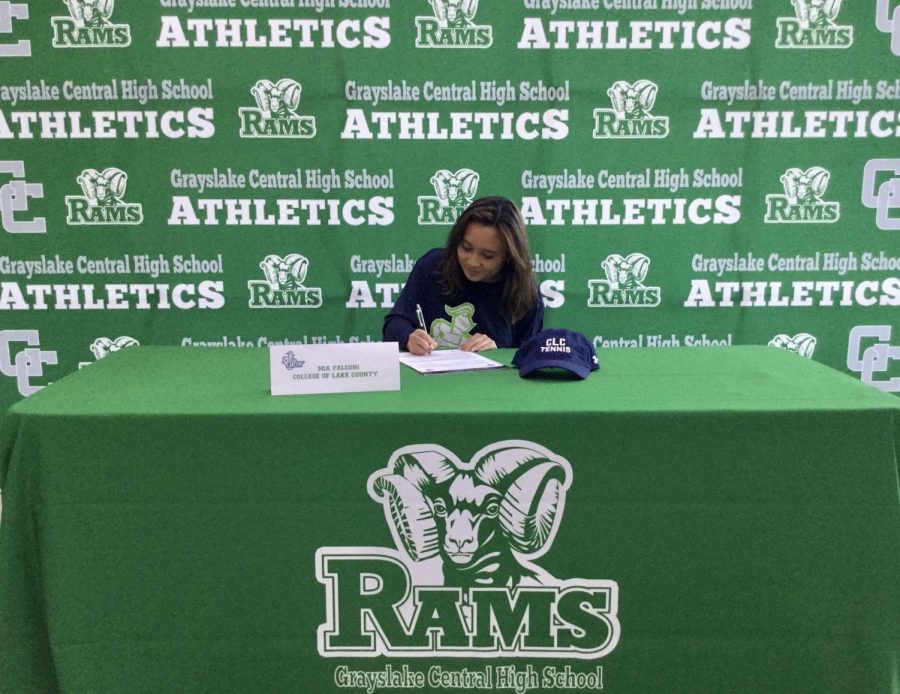 Mia Falconi officially signed with CLC to play tennis. Photo provided by Mia Falconi.
