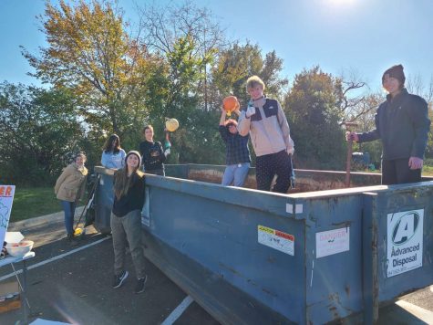 On Nov. 6, Environmental Club hosted a pumpkin smash to reduce the amount of potentially harmful toxins released from pumpkins in landfills. Photo provided by Jesus Ortiz