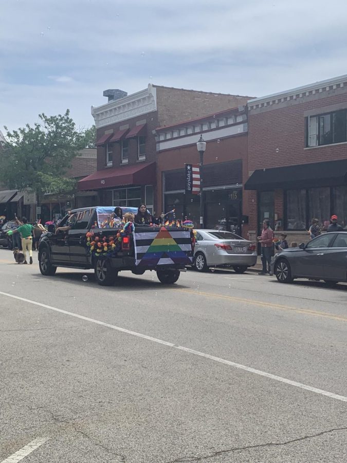 A+truck+drives+downtown+for+the+Grayslake+Pride+Parade+2022