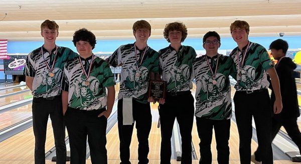 The GCHS varsity boys bowling team
earned third place in the Silver Division at the Baker Tournament in November 2023.