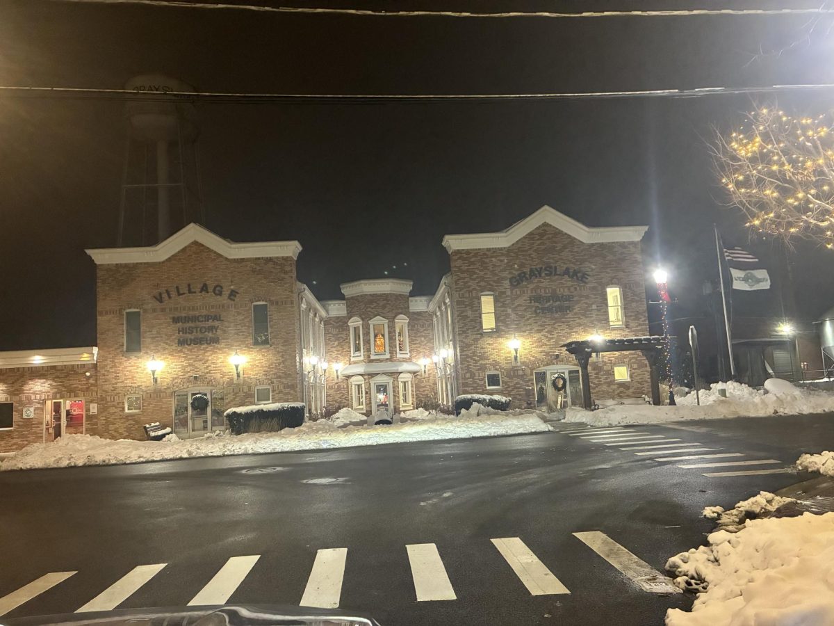 The Grayslake Heritage Center stands proud in the snow, where the tree fundraiser is located.
Photo by Emerson Clement