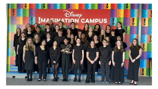 Choir students beam after their performance at Disney Springs. 
