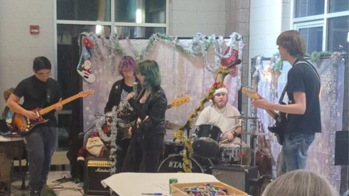 During the event, a student-led band performed a few of their own original songs. 
