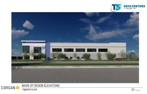 A projection of what the data center in Grayslake will look like when finished.