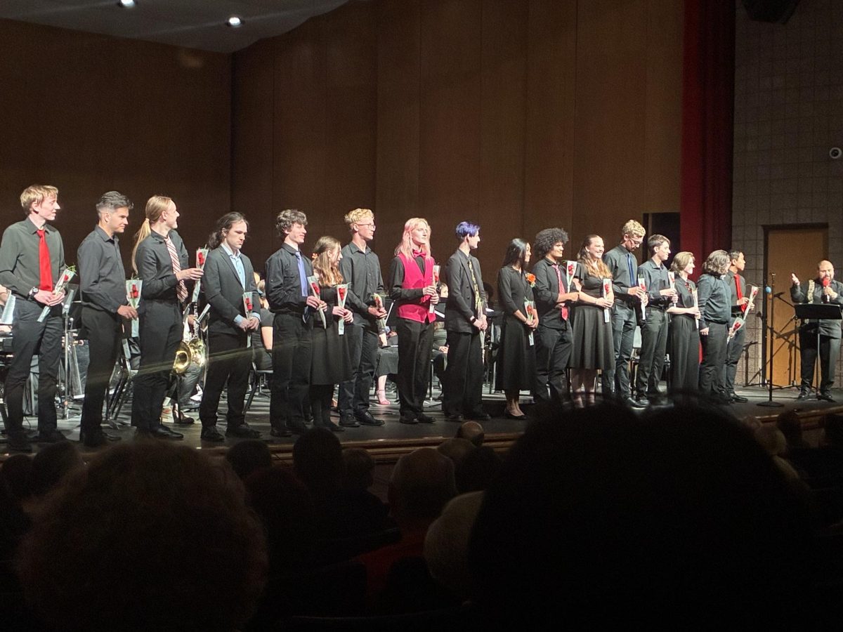 All 17 Grayslake Central band seniors lined up for one last hurrah.